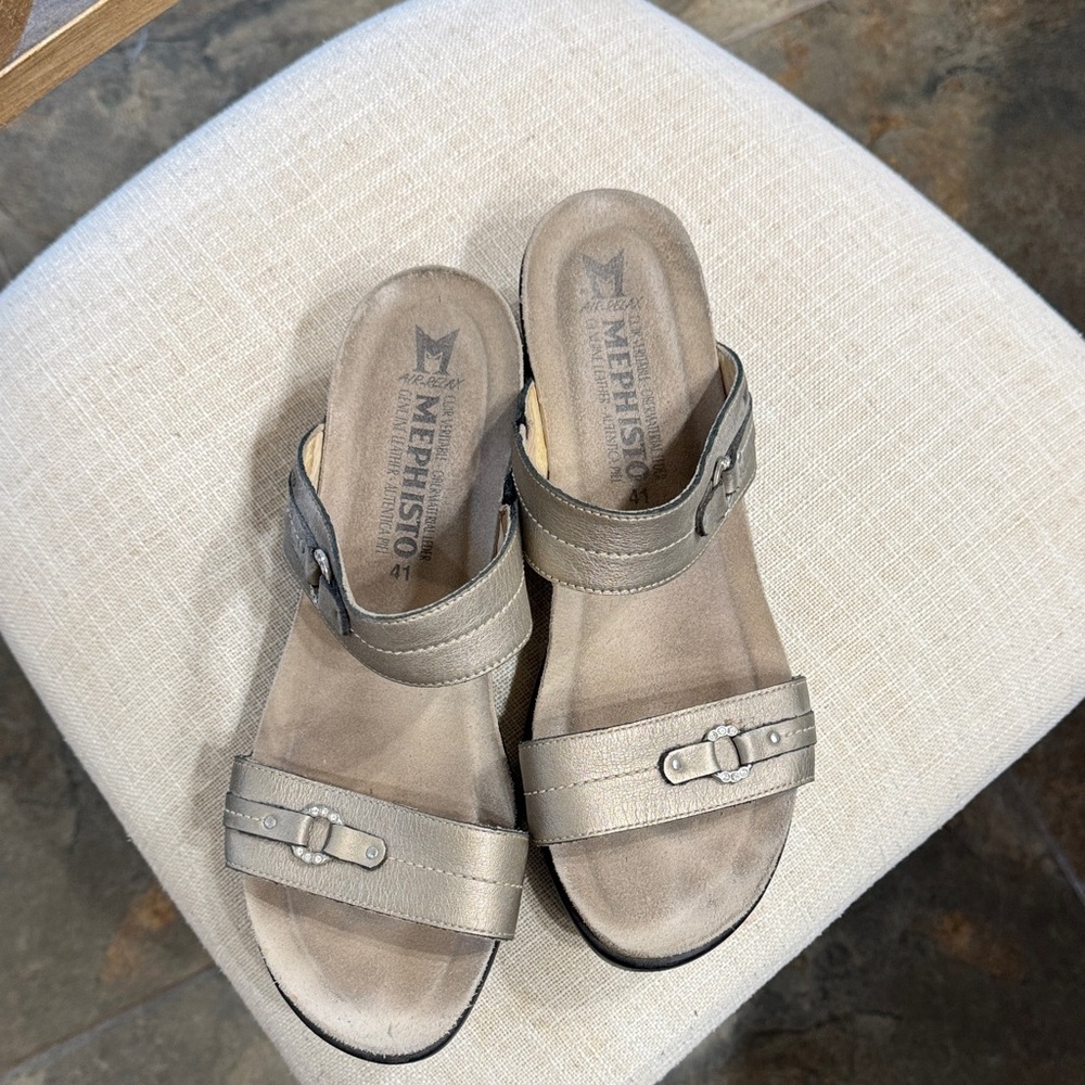 Mephisto Women's Metallic Gray Mules
